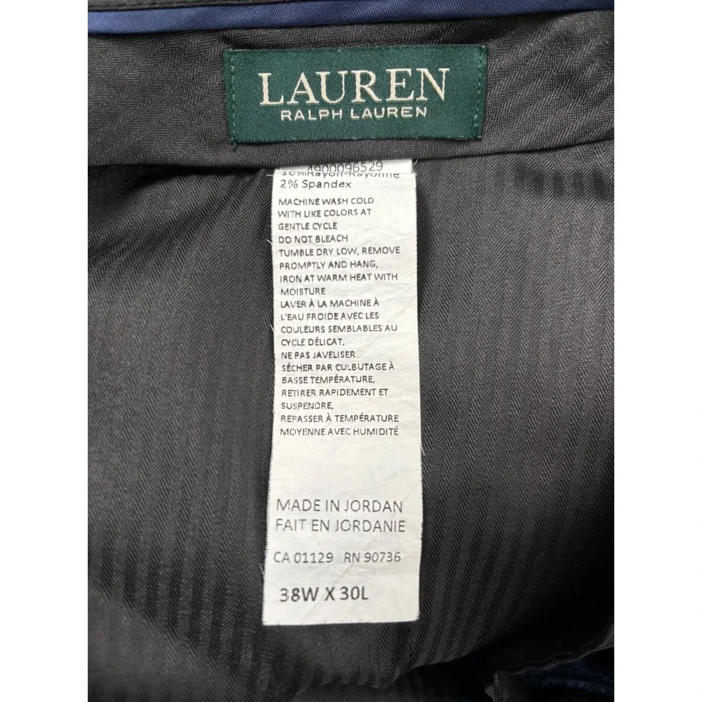 Lauren Ralph Lauren Men's Blue Flat Front Dress Pants Size 38x30